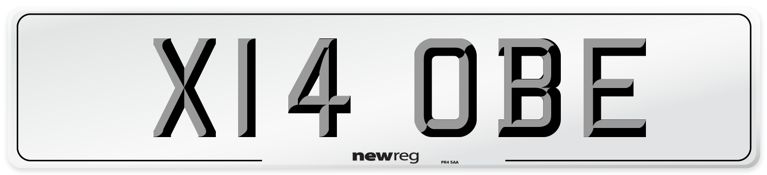 X14 OBE Number Plate from New Reg